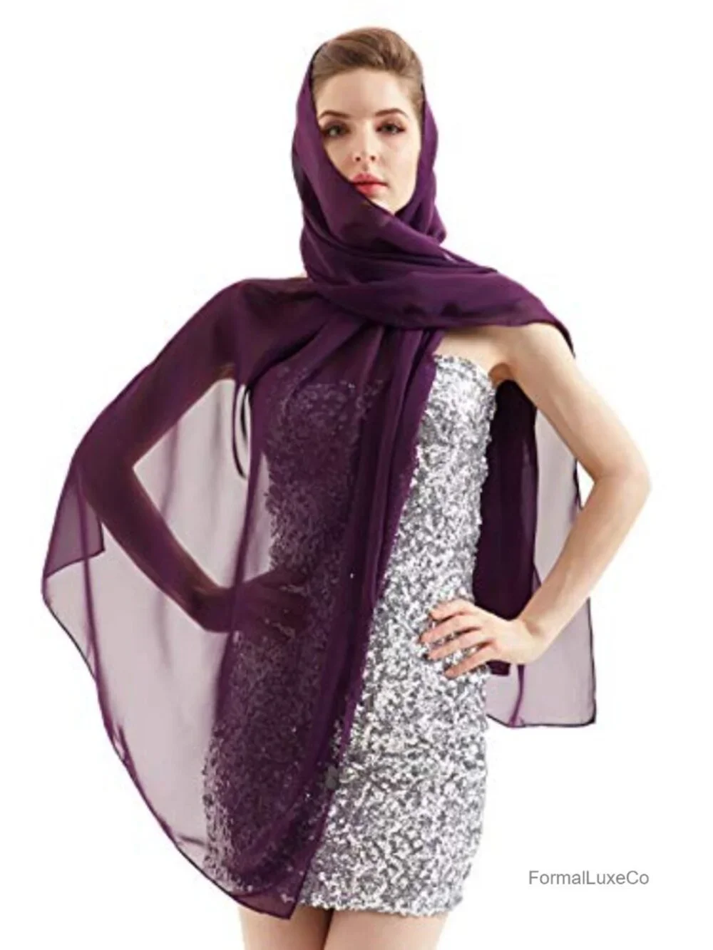 Lightweight Chiffon Fashion Scarf Wrap Shawl for Wedding Bridal